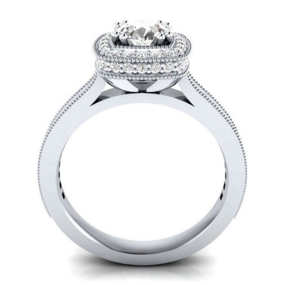 Beautiful Round Cut White Sapphire Ring New - Picture 4 of 4